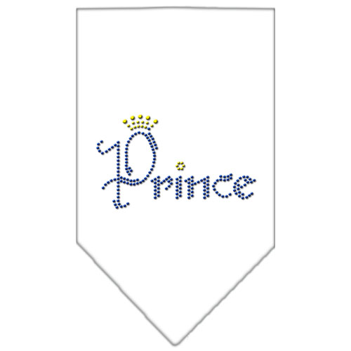 Prince Rhinestone Bandana White Small